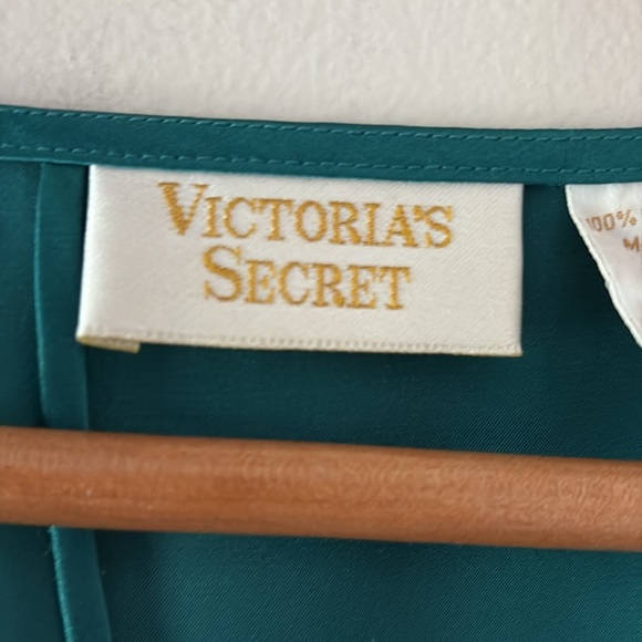 Vintage Victoria's Secret Emerald Green Robe Tie Waist One Size - Picture 9 of 15